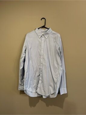 Uniqlo Light Blue Micro-Check Button-Down Dress Shirt